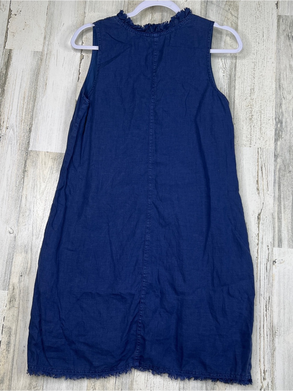 Tommy Bahama Linen Dress Small Blue Sleeveless Pockets Coastal Resort Style - Picture 6 of 12